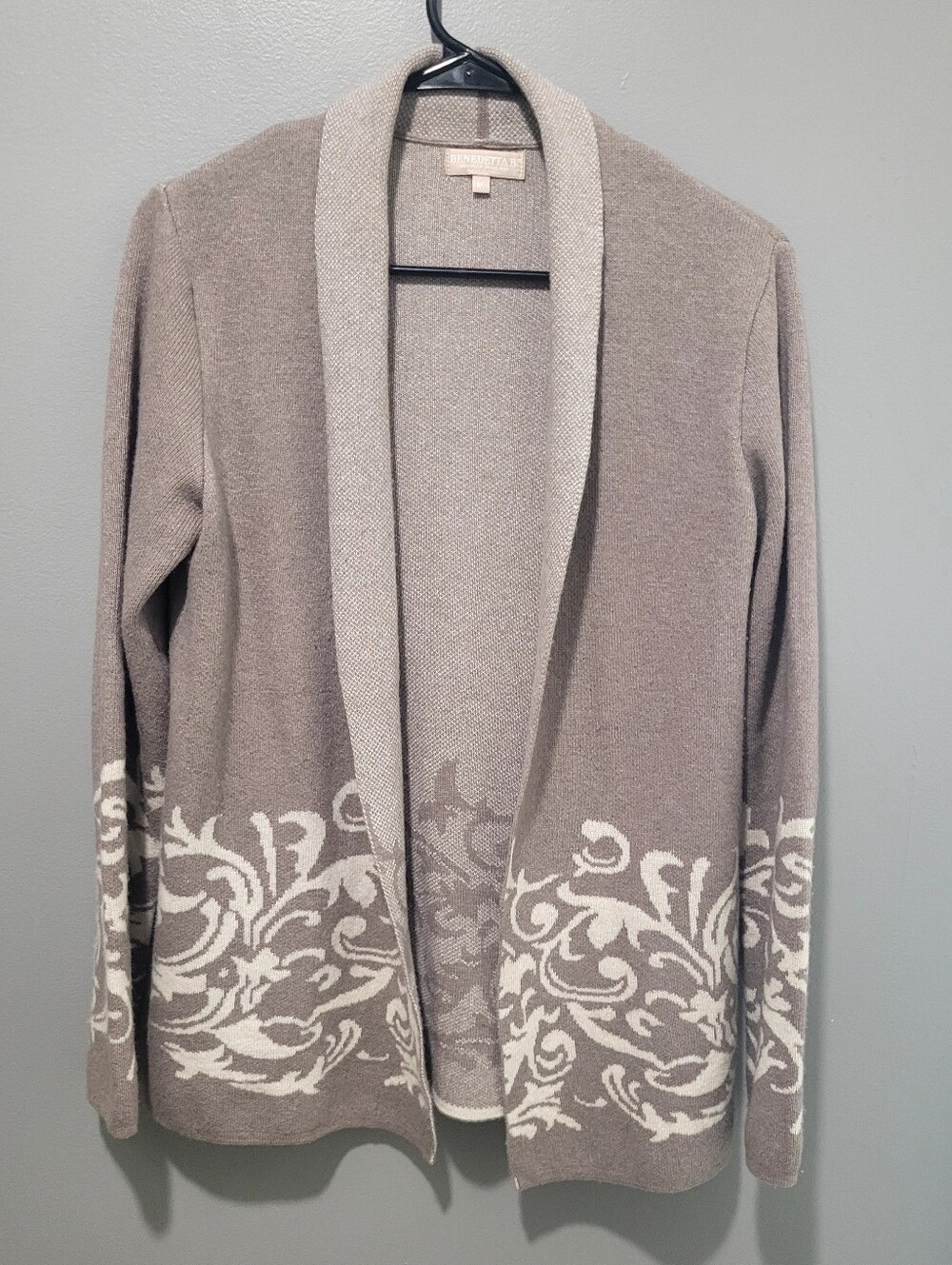 Benedetta B Taupe Designed No Closure Cardigan Sz M